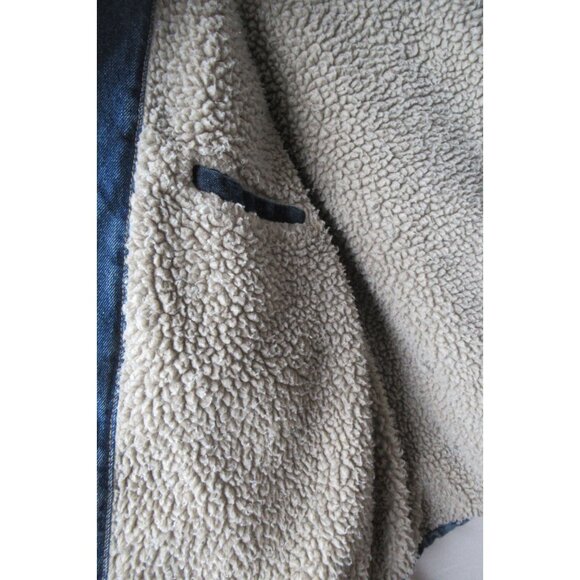VTG Wrangler Hero Men's Denim Jacket Sherpa Lined Work Coat Corduroy Collar XL - Picture 5 of 14